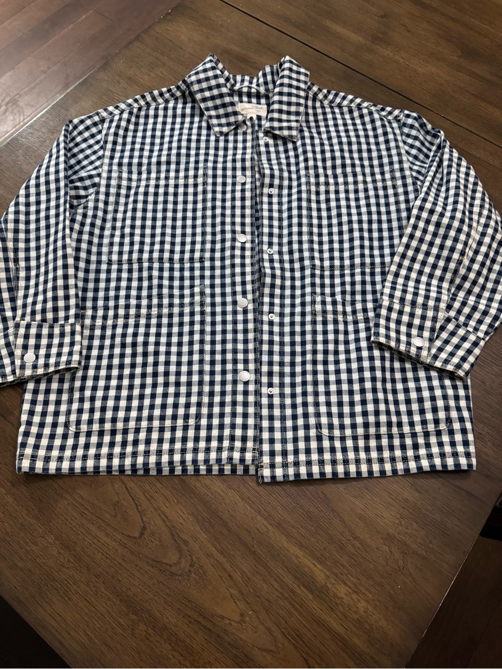Universal Thread Blue and White Gingham Button-Down Shirt